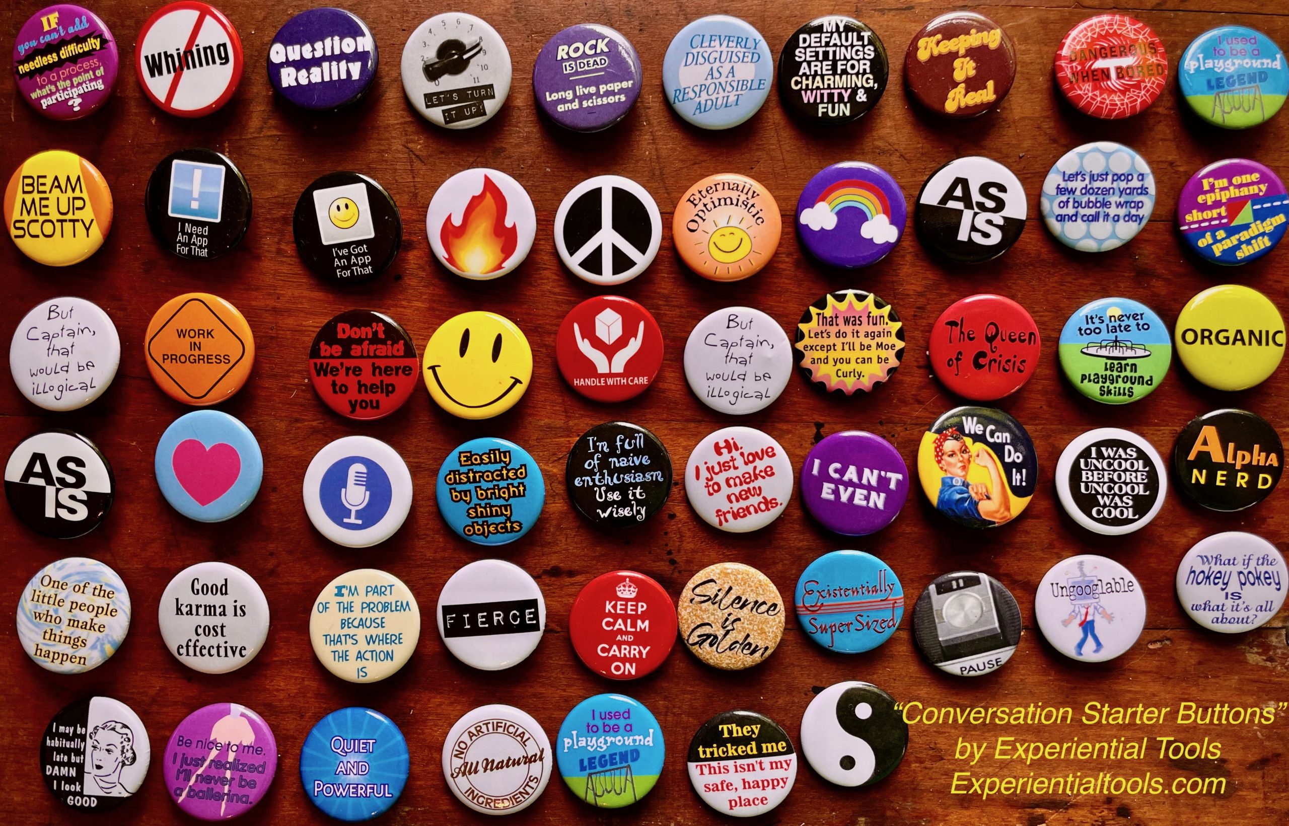 Button Pins as Talk Starters